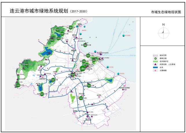 市域生态绿地现状图